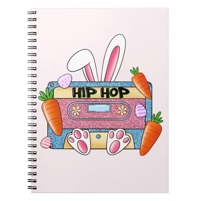 Hip Hop Cassette Tape Bunny Notebook (Front)