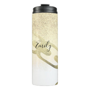 Hip Hop Chain Faux Sparkles Monogrammed Name Thermal Tumbler