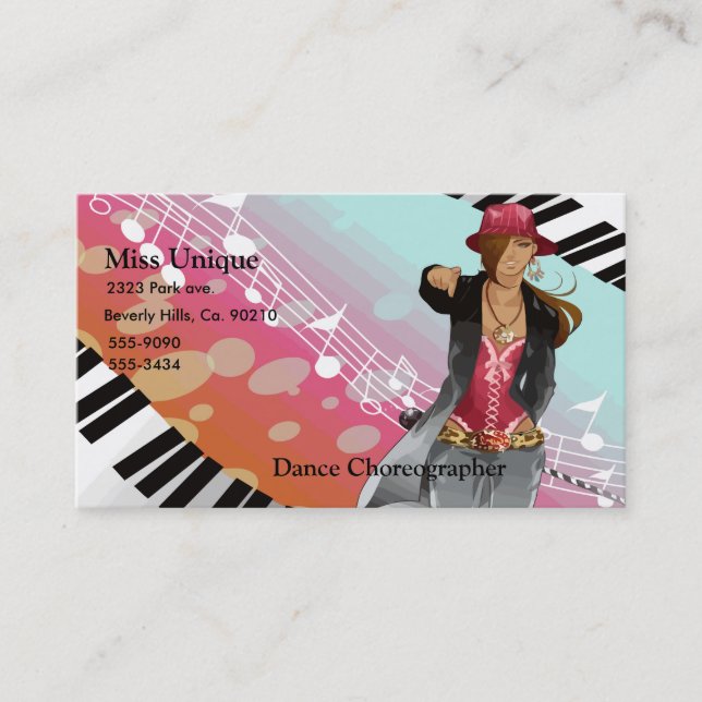 Hip Hop Chick Set Business Card (Front)
