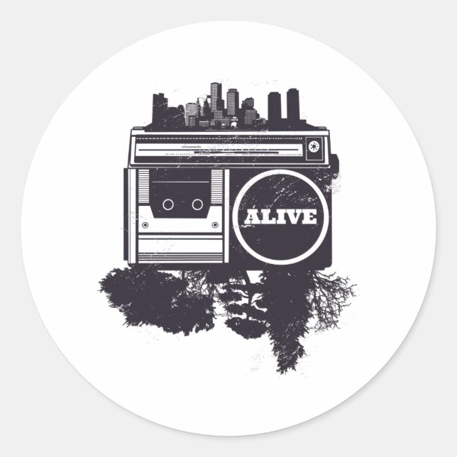 HIP HOP CLASSIC ROUND STICKER (Front)