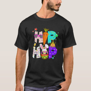 Hip Hop Dabbing Bunny Egg And Carrot Lover Happy E T-Shirt