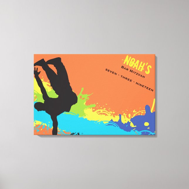 HIP HOP DANCE Bar Bat Mitzvah Sign In Board (Front)