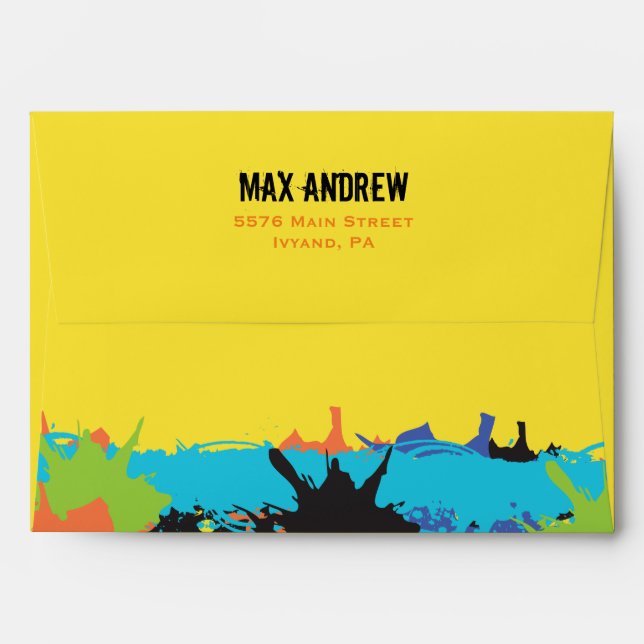 HIP HOP DANCE Bat Bar Mitzvah Envelope (Back (Top Flap))