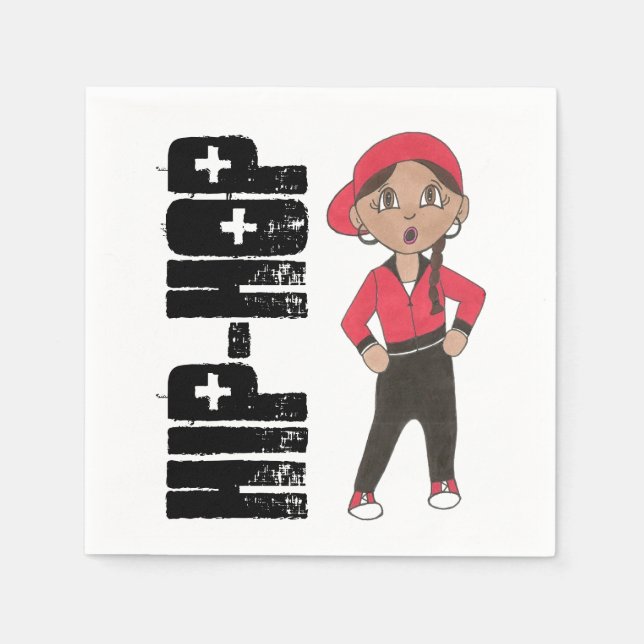 Hip Hop Dance Studio Recital Costume Dancer Girl Napkin (Front)