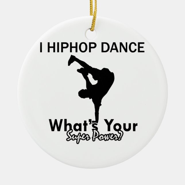 Hip Hop dancing designs Ceramic Ornament (Front)