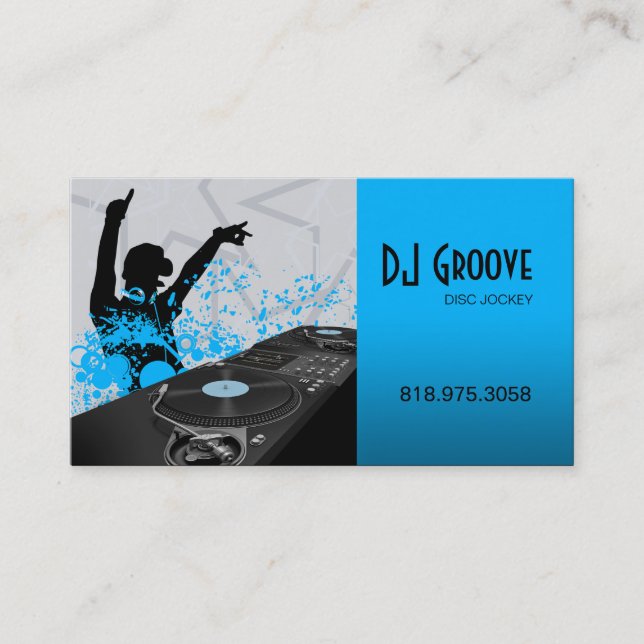 Hip Hop DeeJay Disc Jockey - Music Business Card (Front)