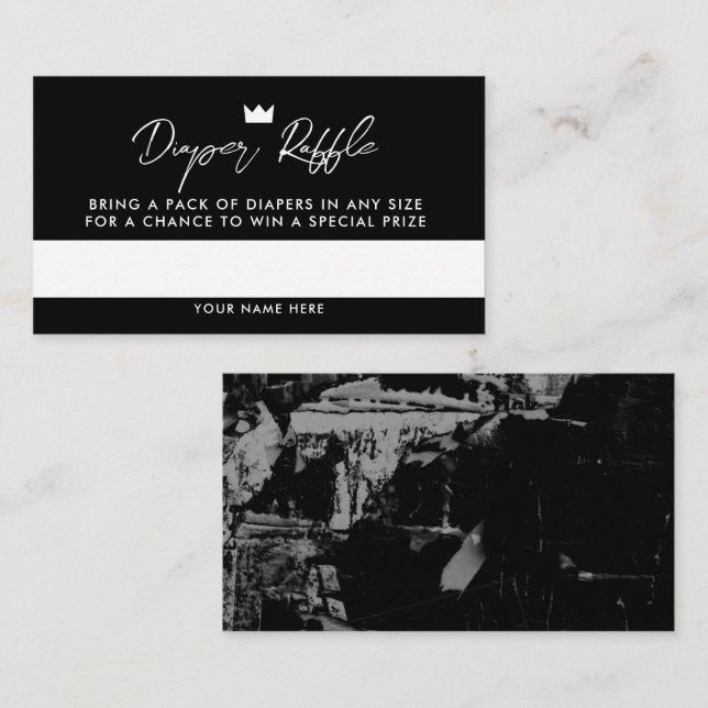 Hip Hop Diaper Raffle Ticket Enclosure Card (Front/Back)