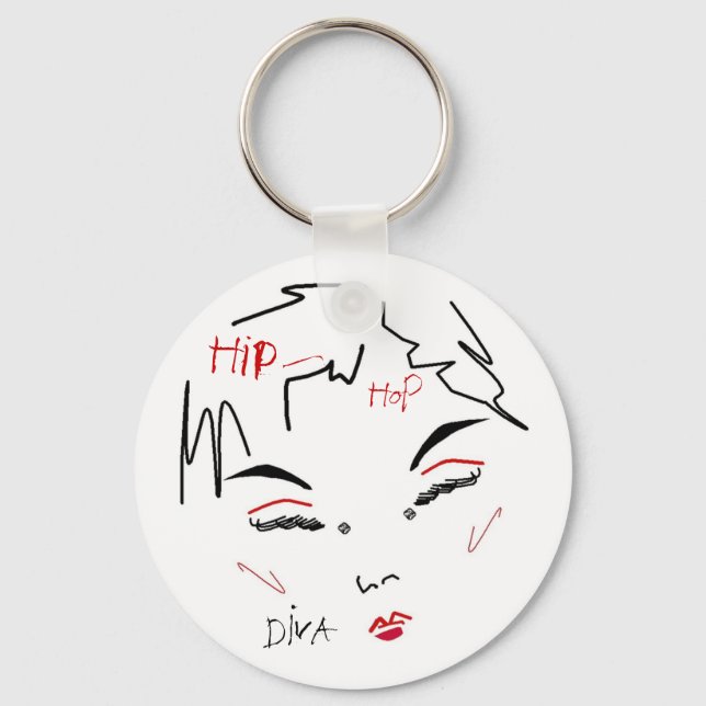 Hip-Hop Diva Keychain (Front)