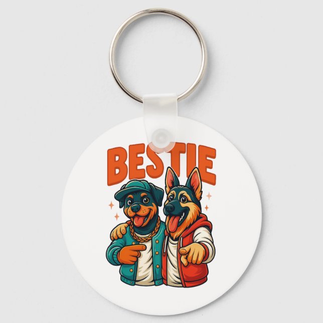 Hip Hop Dog Besties Shirt for Friends t-shirt  Keychain (Front)