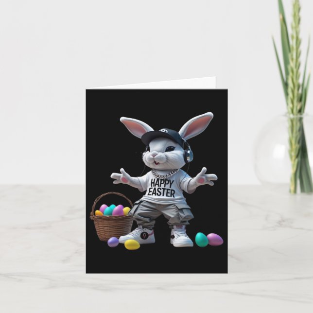 Hip-hop Easter Bunny  Card (Front)