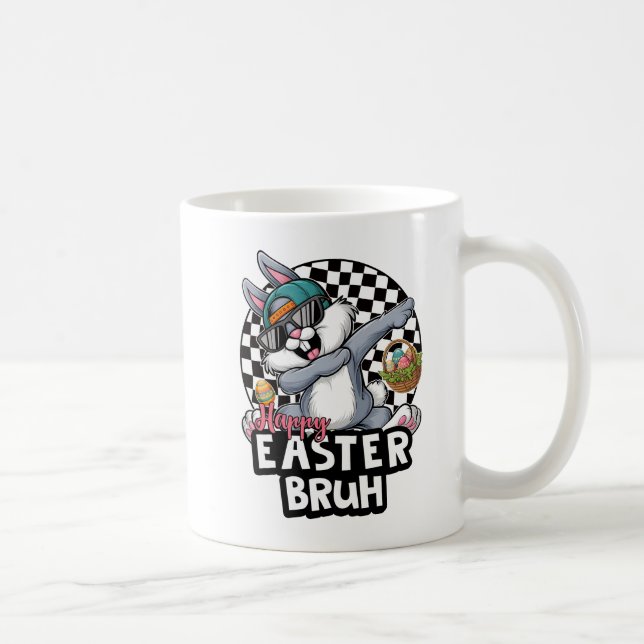 Hip Hop Easter Bunny Rabbit Bruh Coffee Mug (Right)