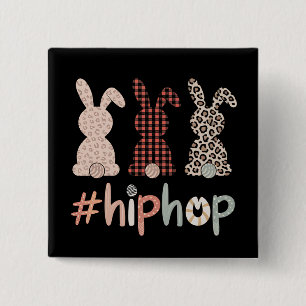 Hip Hop Easter Bunny Spring Cute 2 Inch Square Button