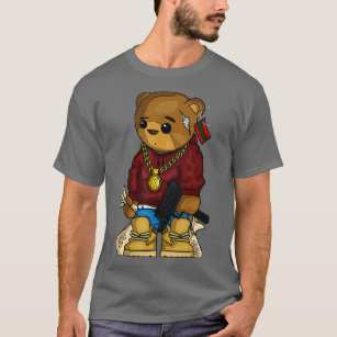 Hip Hop eddy Bear with Gun Get Money Rap Music Lov T-Shirt