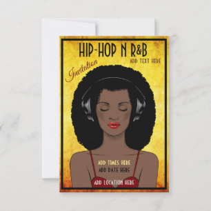 Hip hop et carte plat Invitation R&B