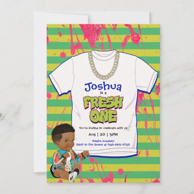 Hip Hop Fresh One 1st Birthday Party Invitation (Front)