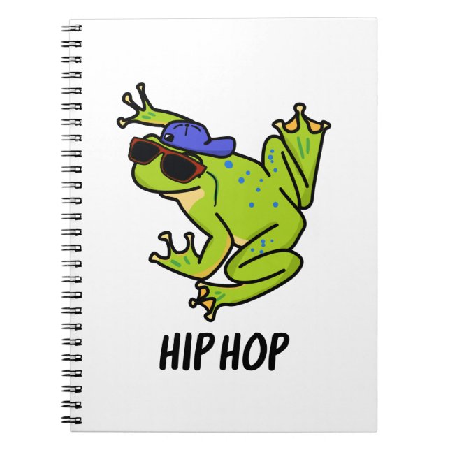 Hip Hop Funny Hopping Frog Pun Notebook (Front)