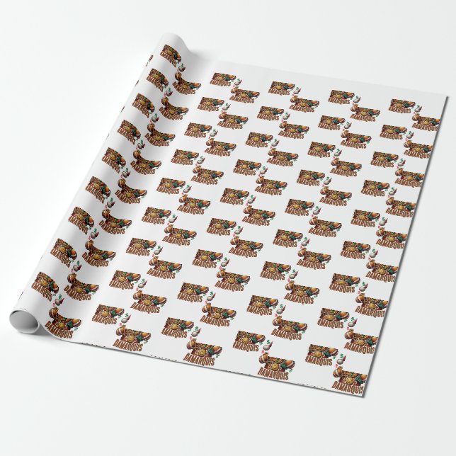 Hip Hop Gingerbread Man Swag Christmas  Wrapping Paper (Unrolled)