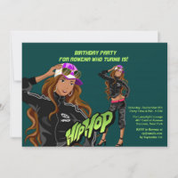 Hip Hop Girl Birthday Party Invitation