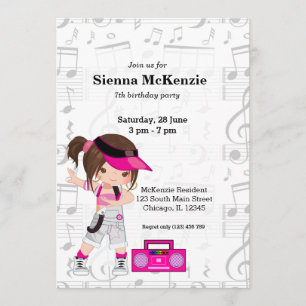 Hip hop girl invitation