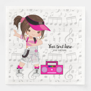 Hip hop girl napkin