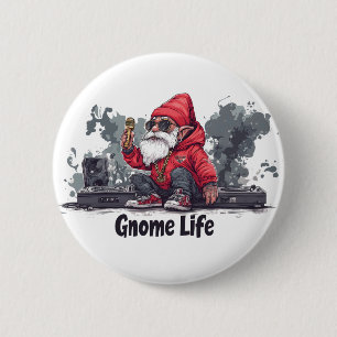 Hip Hop Gnome Illustration - Gnome Life 2 Inch Round Button