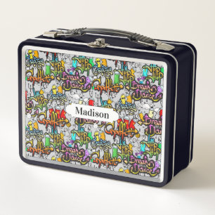 Hip Hop Graffiti custom name lunch boxes