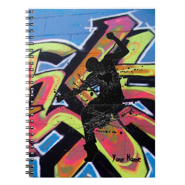 Hip Hop Graffiti Dancer Personalized Notebook (Front)
