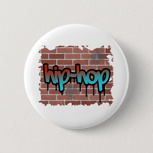 hip hop graffiti  design 2 inch round button (Front)