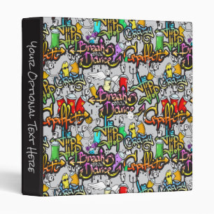 Hip Hop Graffiti Pattern custom text binders