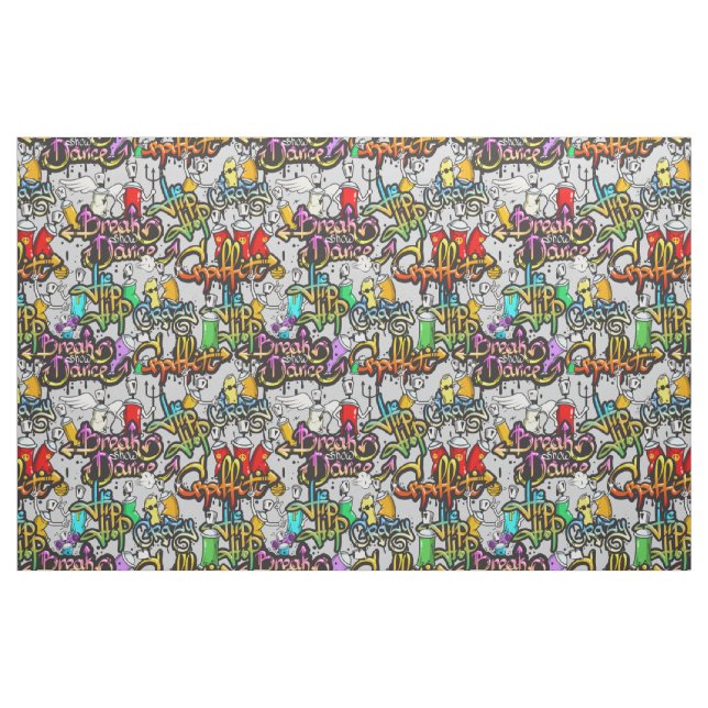 Hip Hop Graffiti Pattern fabric (Fat Quarter)