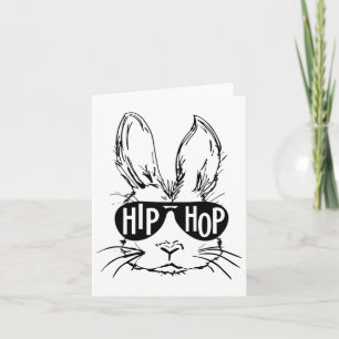 Hip Hop Happy Easter Bunny Face With Sungles Men B Card