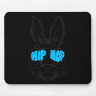 Hip Hop Happy Easter Bunny Face With Sungles Men B Mouse Pad