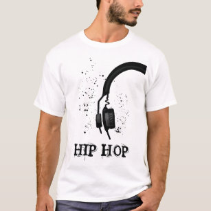 Hip Hop Headphone graphic black and white T-Shirt