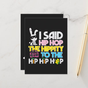 Hip Hop Hippity Easter Bunny Announcement Postcard