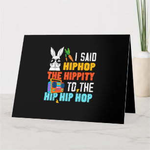 Hip Hop Hippity Funny Easter Bunny Boys Girls Kids Card