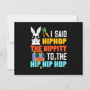 Hip Hop Hippity Funny Easter Bunny Boys Girls Kids Invitation