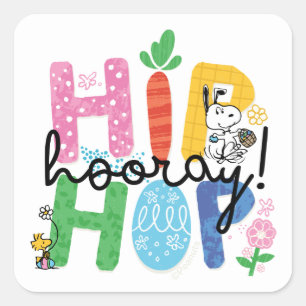 Hip Hop Hooray Snoopy Easter Square Sticker