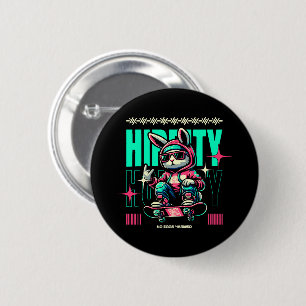 Hip-Hop Hoppity - Skater Bunny Easter 2 Inch Round Button