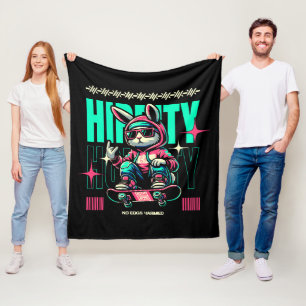 Hip-Hop Hoppity - Skater Bunny Easter Fleece Blanket