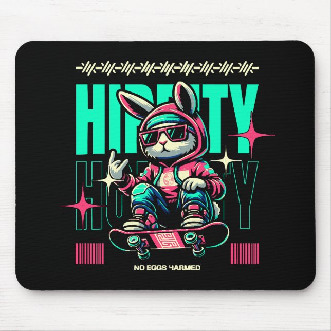Hip-Hop Hoppity - Skater Bunny Easter Mouse Pad (Front)