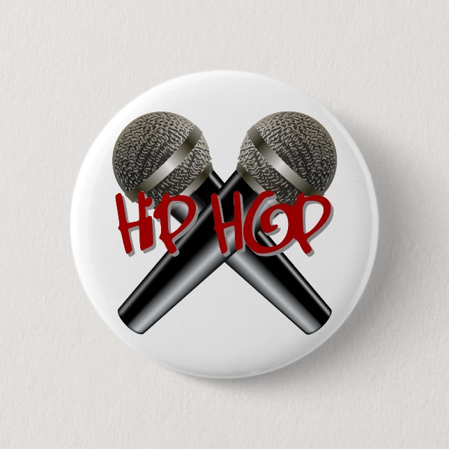 Hip Hop - mc rap dj rap turntable mic graffiti r&b 2 Inch Round Button (Front)