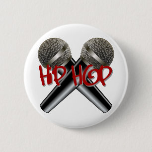 Hip Hop - mc rap dj rap turntable mic graffiti r&b 2 Inch Round Button