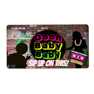 Hip hop Mini Étiquettes de bouteille de champagne 