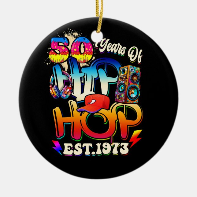 Hip Hop Music 50th Anniversary Black History Men D Ceramic Ornament (Front)