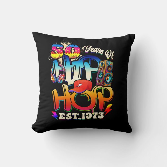 Hip Hop Music 50th Anniversary Black History Men D Throw Pillow (Front)