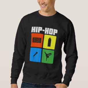 Hip Hop Music Old Retro School Rap Dance Dj Sweatshirt