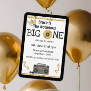 Hip Hop Notorious Big ONE 1st Birthday Invitation
