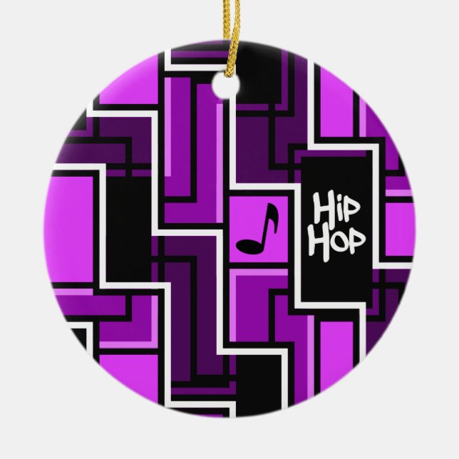 Hip Hop ornament, customizable Ceramic Ornament (Front)