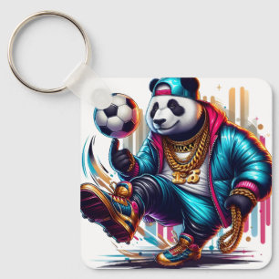 Hip Hop Panda Soccer Football Summer Sports Keychain