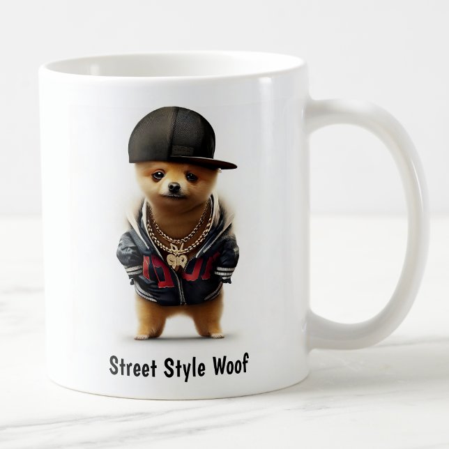 Hip hop Pomeranian Thug Café Mug (Créateur téléchargé)
